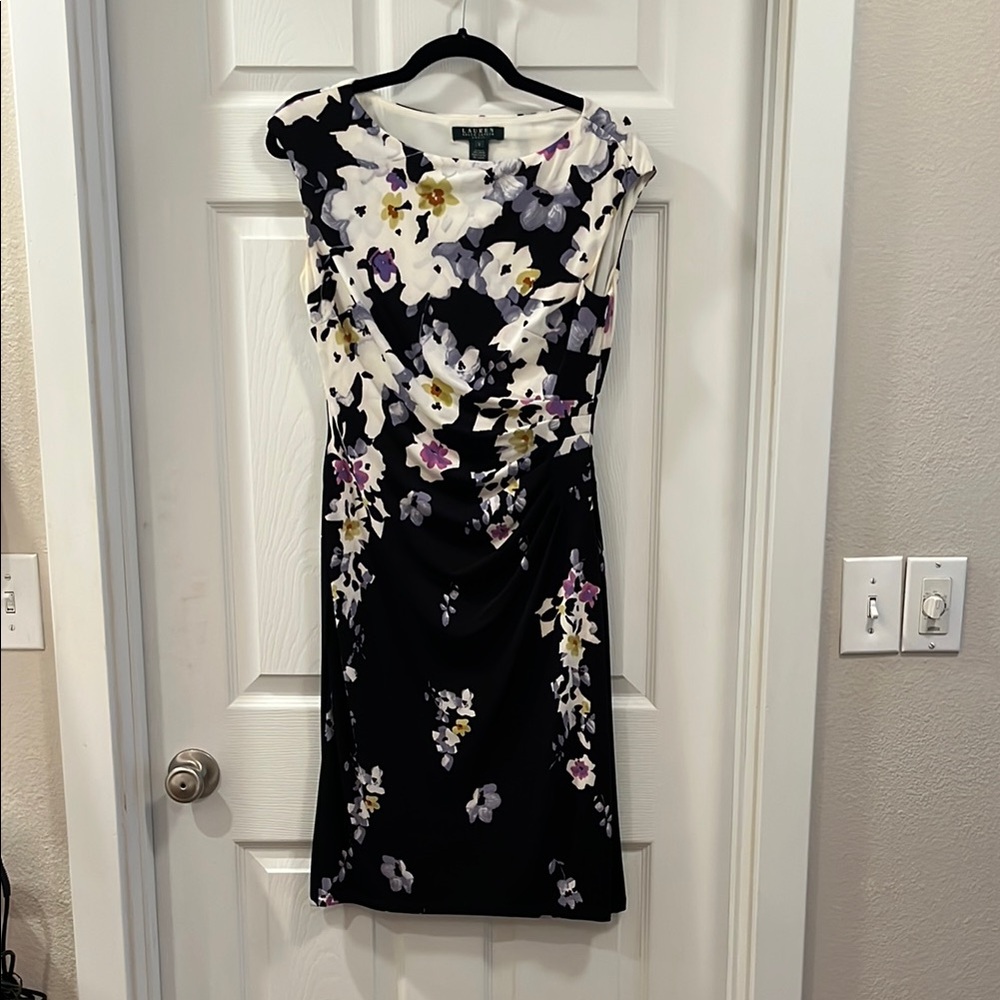 Classic Floral Navy Dress